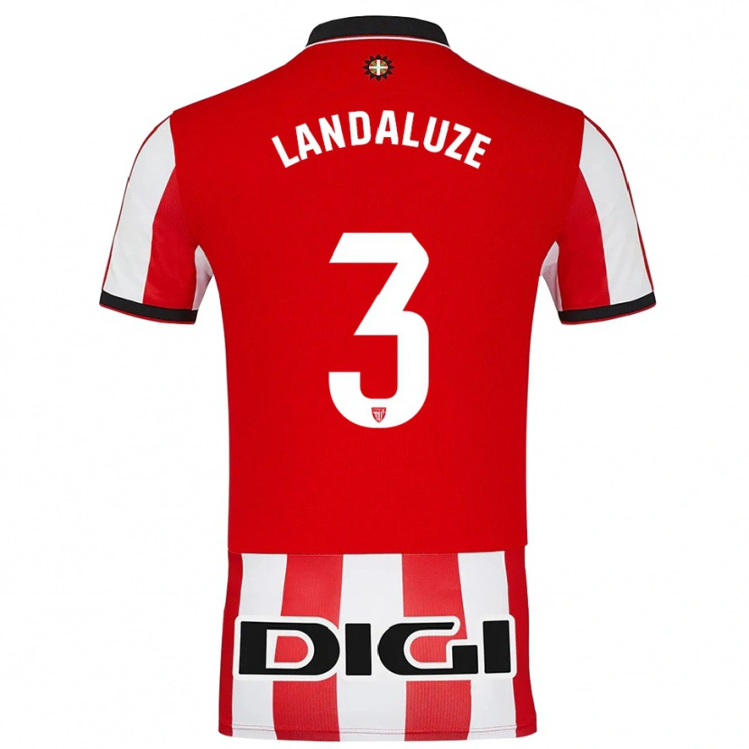 Danxen Women Naia Landaluze Marquínez #3 Red White Home Jersey 2025/26 T-Shirt