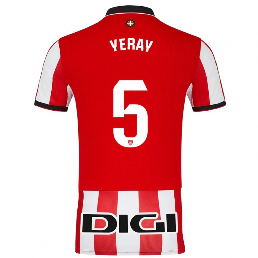 Danxen Women Yeray Álvarez #5 Red White Home Jersey 2025/26 T-Shirt