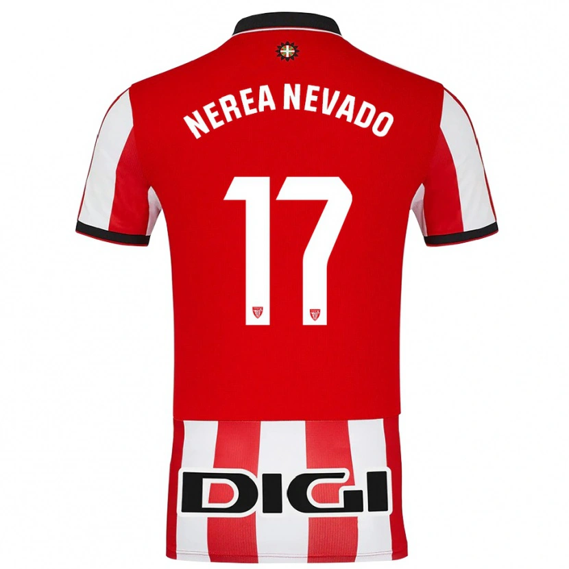 Danxen Women Nerea Nevado Gómez #17 Red White Home Jersey 2025/26 T-Shirt