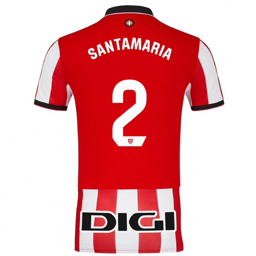 Danxen Women Unai Santamaría #2 Red White Home Jersey 2025/26 T-Shirt
