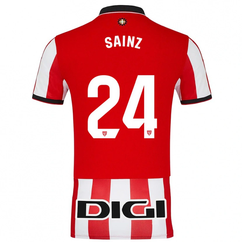 Danxen Women Iñigo Sainz #24 Red White Home Jersey 2025/26 T-Shirt