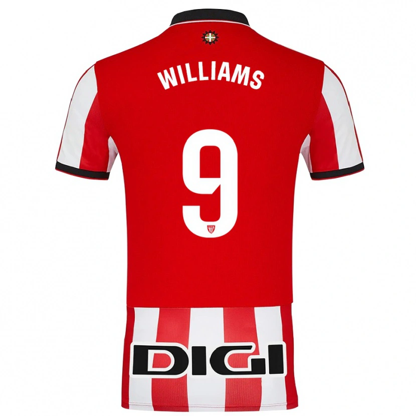 Danxen Women Iñaki Williams #9 Red White Home Jersey 2025/26 T-Shirt