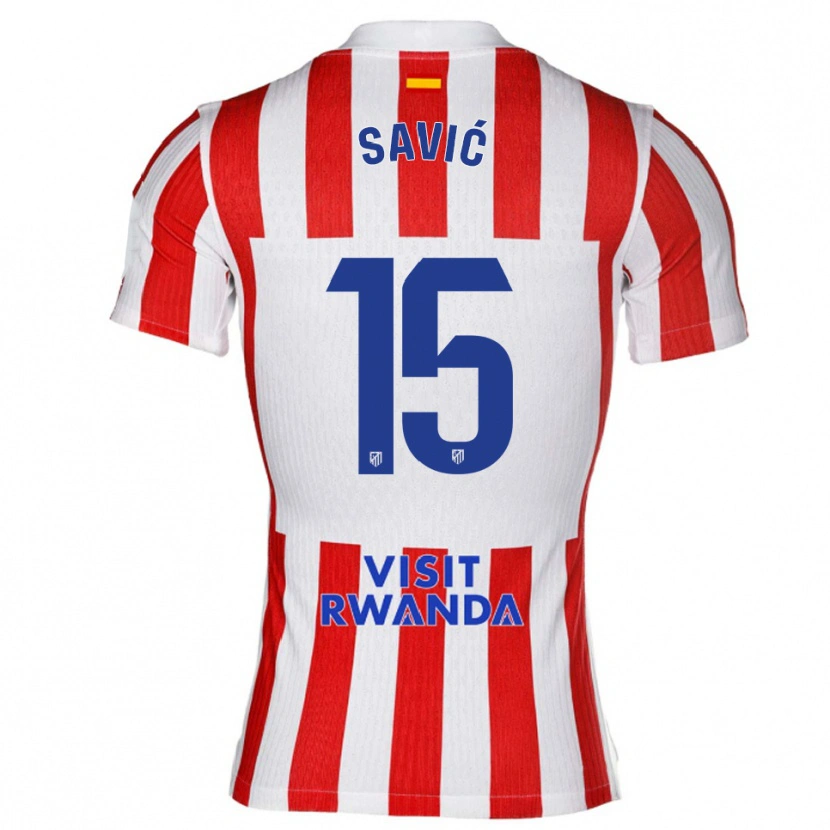 Danxen Women Stefan Savic #15 Red White Home Jersey 2025/26 T-Shirt