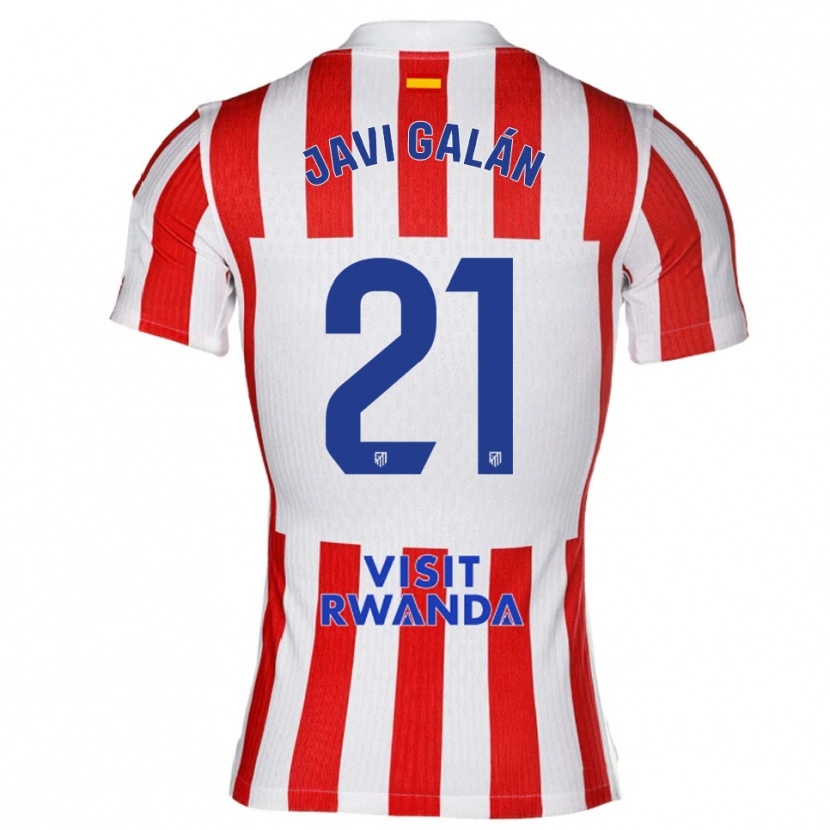 Danxen Women Javi Galán #21 Red White Home Jersey 2025/26 T-Shirt