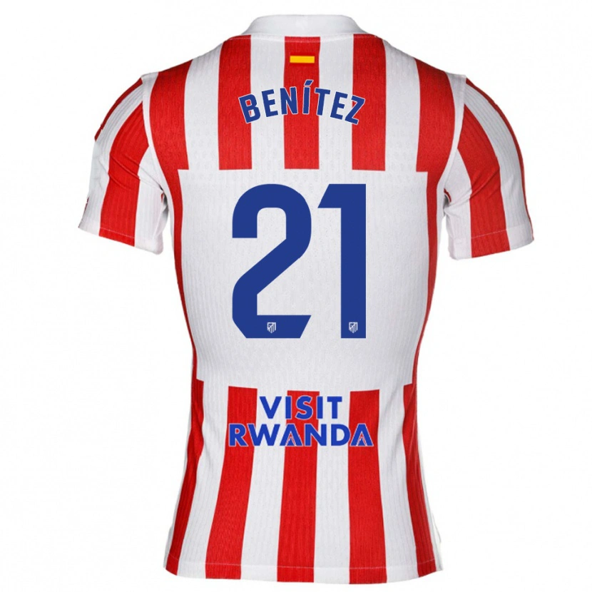 Danxen Women Fiamma Benítez #21 Red White Home Jersey 2025/26 T-Shirt