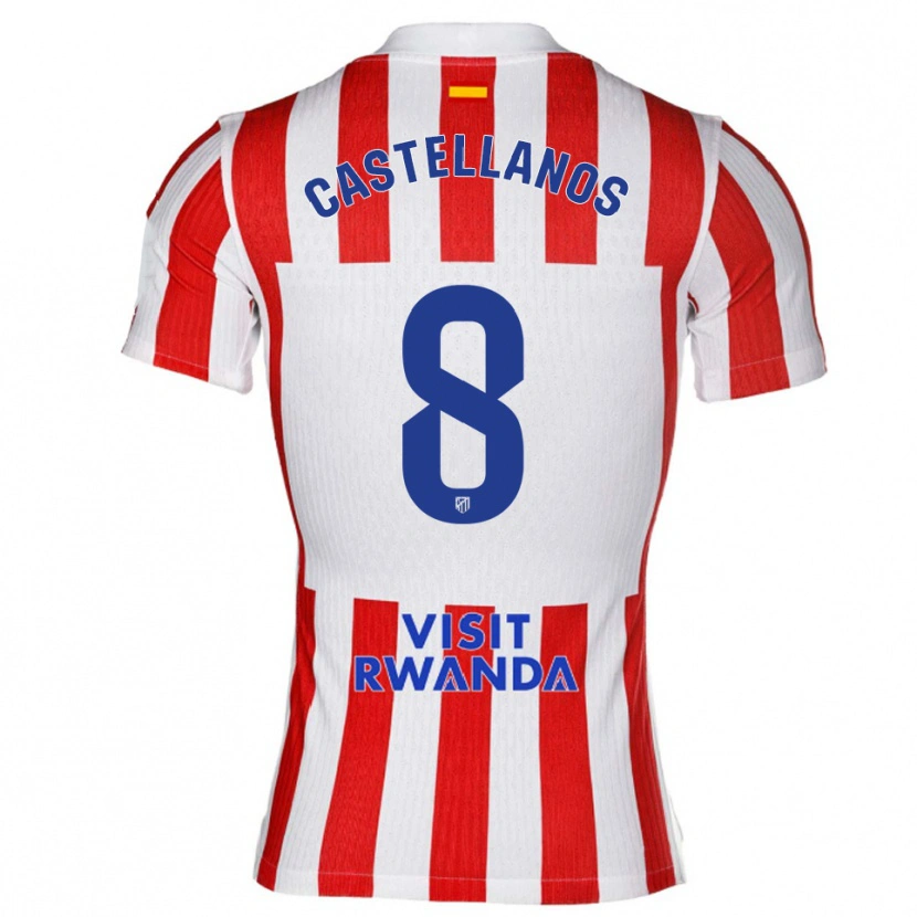 Danxen Women Jorge Castellanos #8 Red White Home Jersey 2025/26 T-Shirt