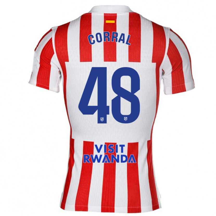 Danxen Women Adrián Corral #48 Red White Home Jersey 2025/26 T-Shirt
