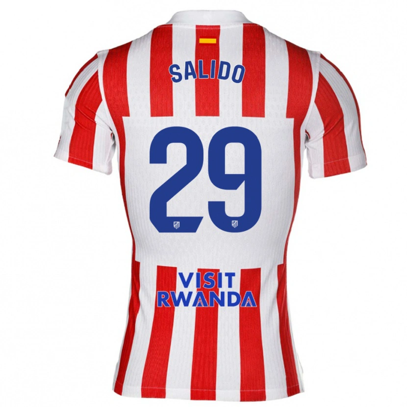 Danxen Women Alberto Salido #29 Red White Home Jersey 2025/26 T-Shirt