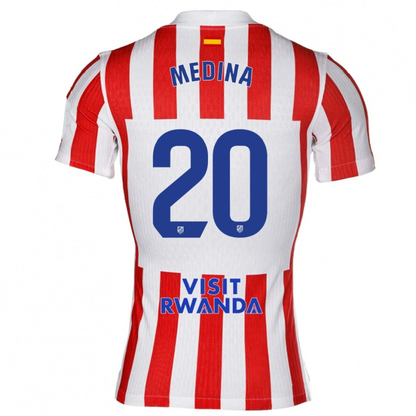 Danxen Women Andrea Medina #20 Red White Home Jersey 2025/26 T-Shirt