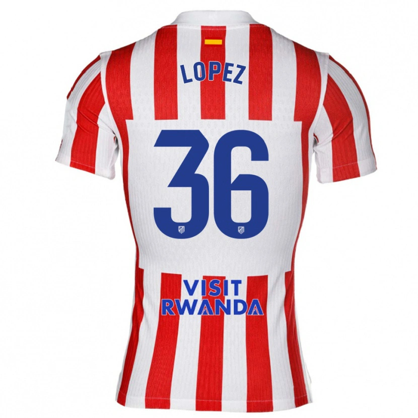 Danxen Women David Lopez #36 Red White Home Jersey 2025/26 T-Shirt