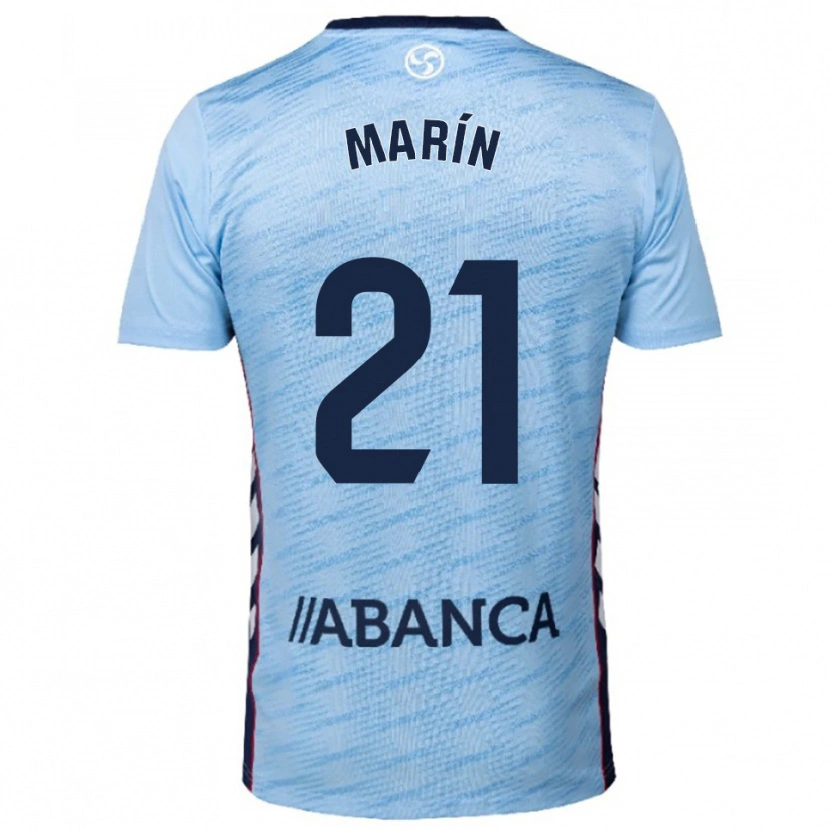 Danxen Women Álvaro Marín #21 Sky Blue Red Home Jersey 2025/26 T-Shirt
