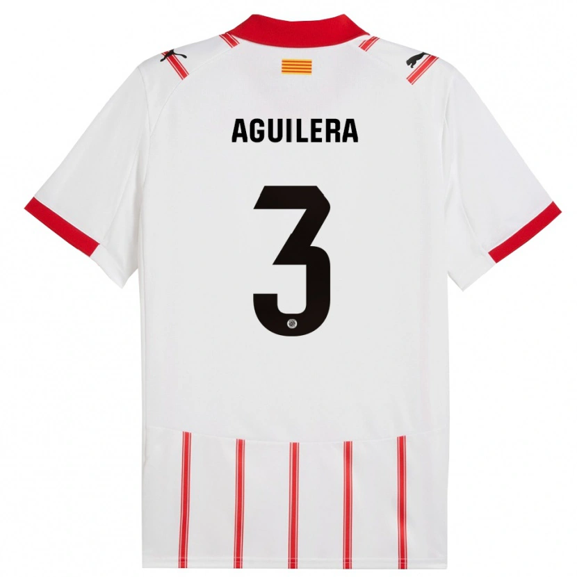 Danxen Women Oriol Aguilera #3 White Red Home Jersey 2025/26 T-Shirt