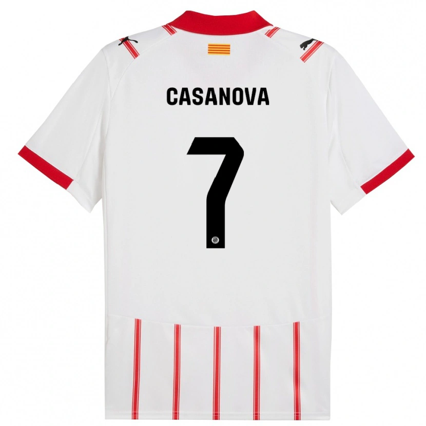 Danxen Women Àstrid Casanova #7 White Red Home Jersey 2025/26 T-Shirt