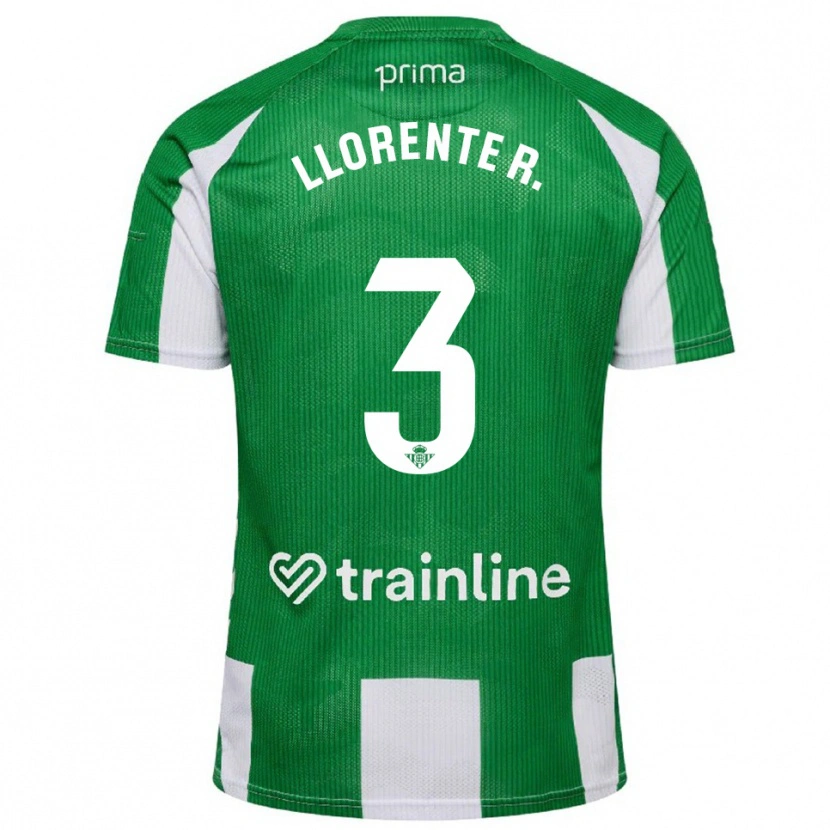 Danxen Women Diego Llorente #3 Green White Home Jersey 2025/26 T-Shirt
