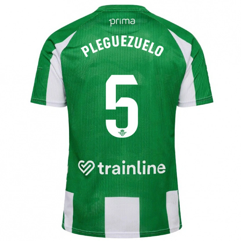 Danxen Women Xavi Pleguezuelo #5 Green White Home Jersey 2025/26 T-Shirt