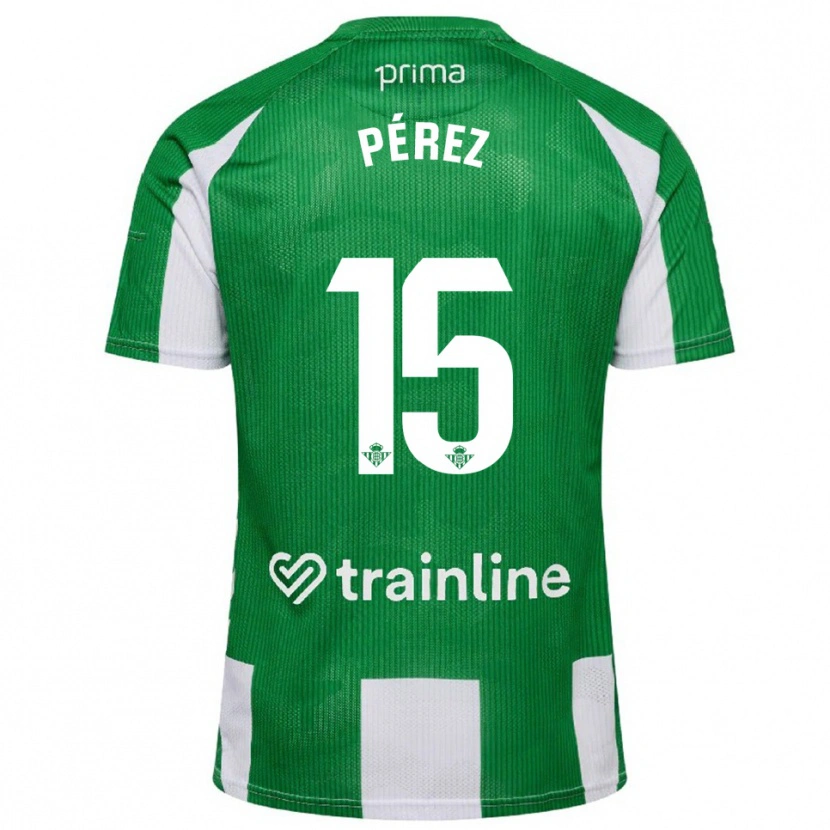 Danxen Women Álex Pérez #15 Green White Home Jersey 2025/26 T-Shirt
