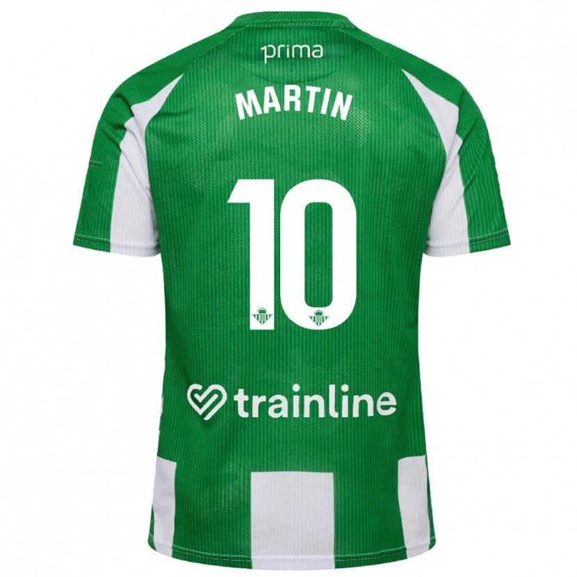 Danxen Women Adrián Martín #10 Green White Home Jersey 2025/26 T-Shirt