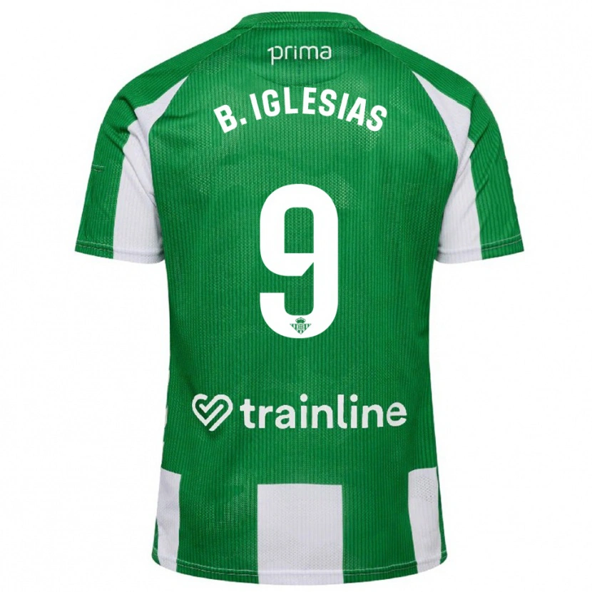 Danxen Women Borja Iglesias #9 Green White Home Jersey 2025/26 T-Shirt