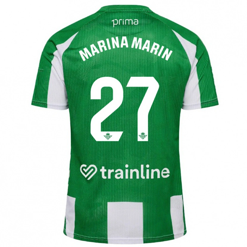 Danxen Women Marina Marín #27 Green White Home Jersey 2025/26 T-Shirt