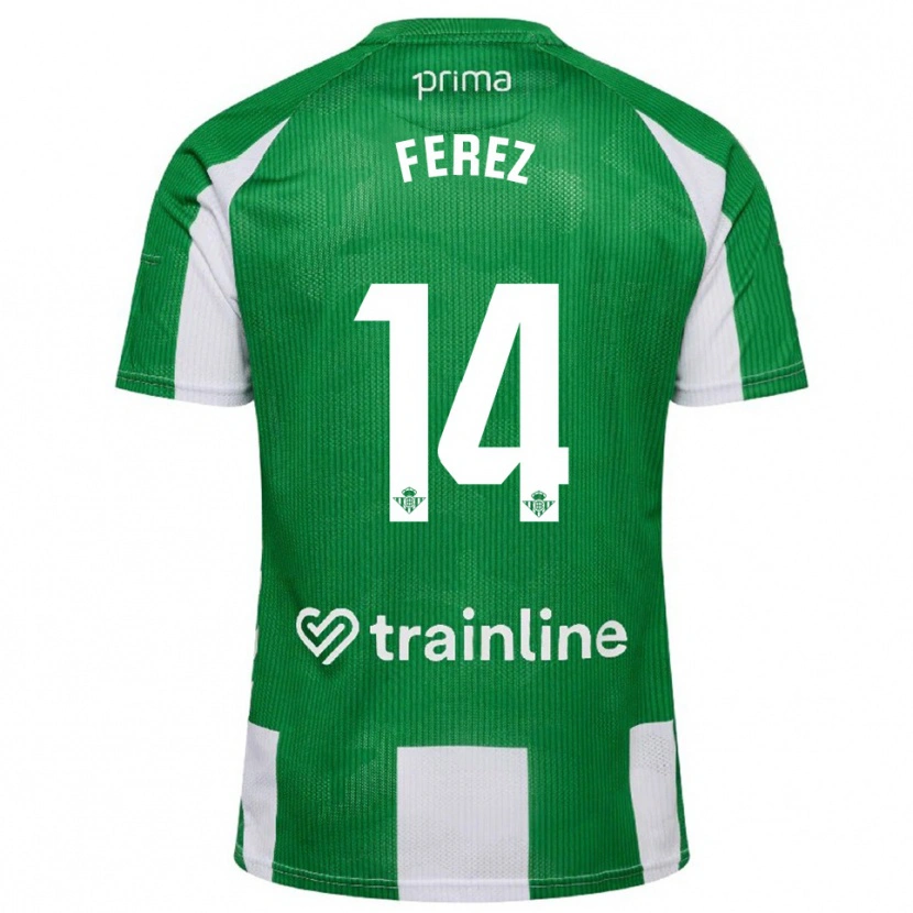 Danxen Women Carolina Férez #14 Green White Home Jersey 2025/26 T-Shirt