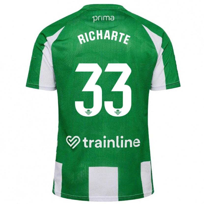 Danxen Women Rubén Richarte #33 Green White Home Jersey 2025/26 T-Shirt