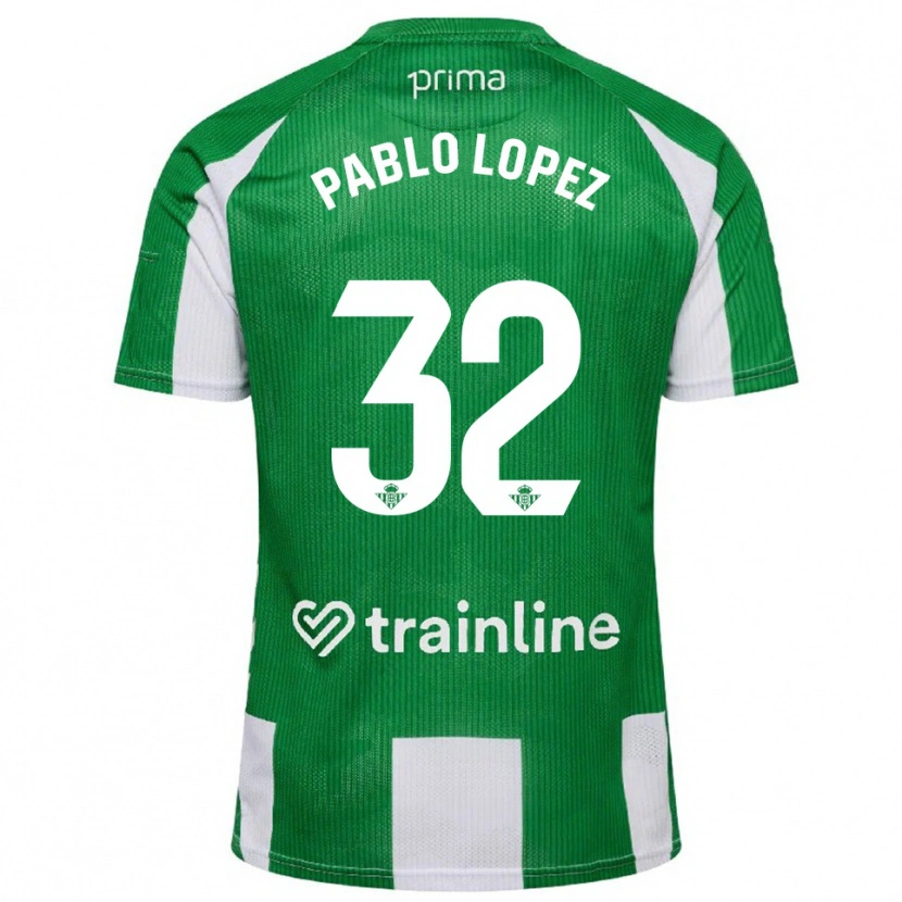Danxen Women Pablo López #32 Green White Home Jersey 2025/26 T-Shirt