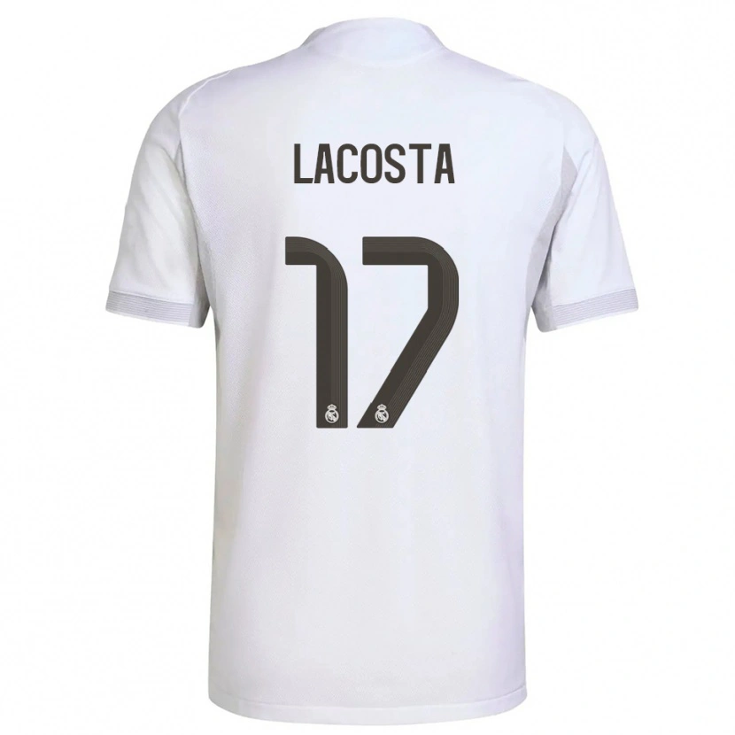 Danxen Women Diego Lacosta #17 White Yellow Home Jersey 2025/26 T-Shirt