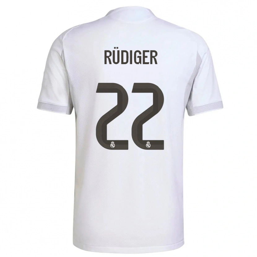 Danxen Women Antonio Rüdiger #22 White Yellow Home Jersey 2025/26 T-Shirt