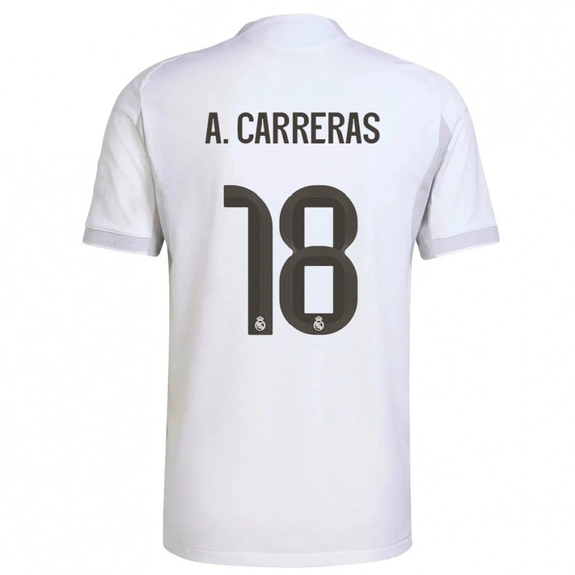 Danxen Women Álvaro Carreras #18 White Yellow Home Jersey 2025/26 T-Shirt