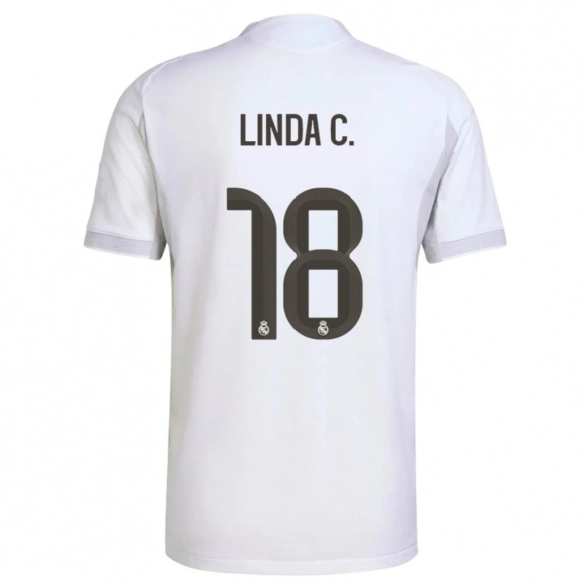 Danxen Women Linda Caicedo #18 White Yellow Home Jersey 2025/26 T-Shirt