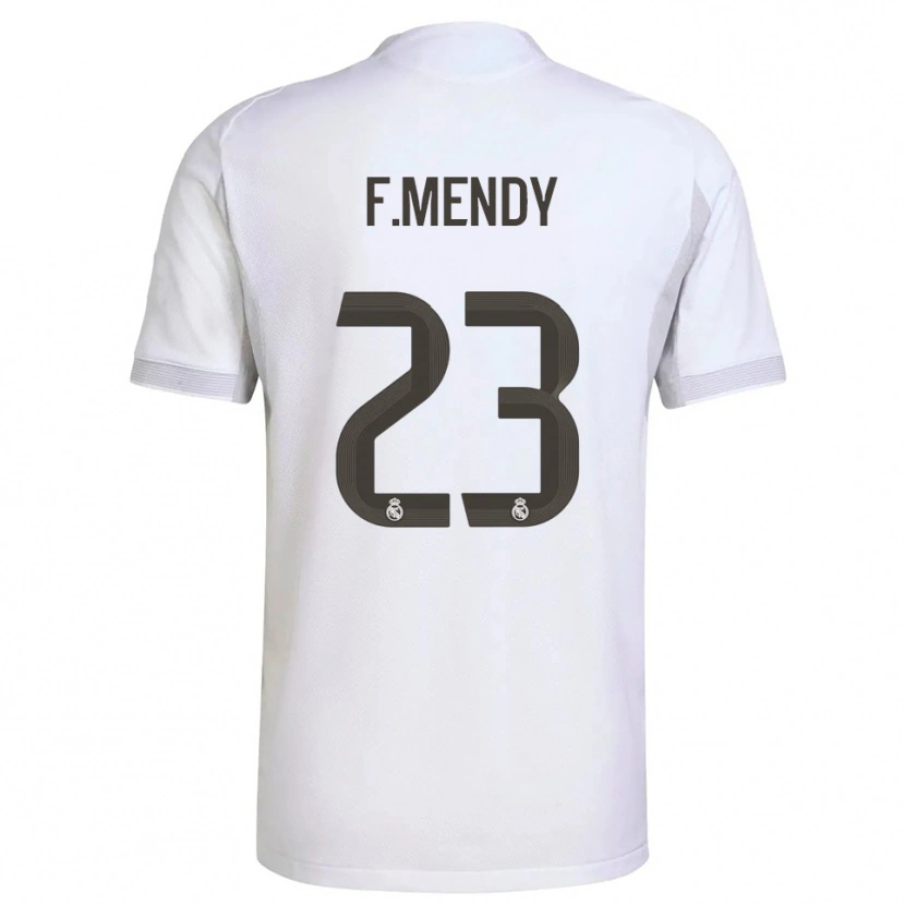 Danxen Women Ferland Mendy #23 White Yellow Home Jersey 2025/26 T-Shirt