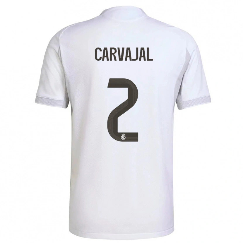 Danxen Women Daniel Carvajal #2 White Yellow Home Jersey 2025/26 T-Shirt