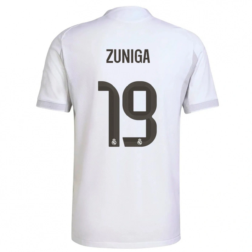Danxen Women Loren Zúñiga #19 White Yellow Home Jersey 2025/26 T-Shirt