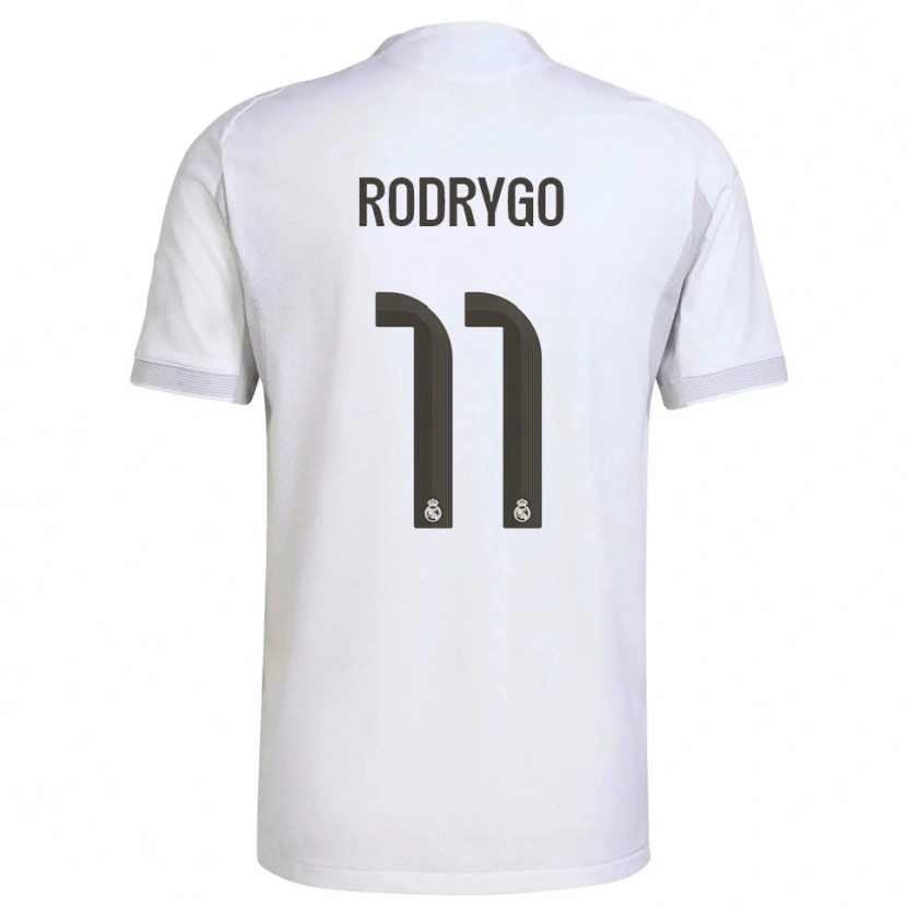 Danxen Women Rodrygo #11 White Yellow Home Jersey 2025/26 T-Shirt