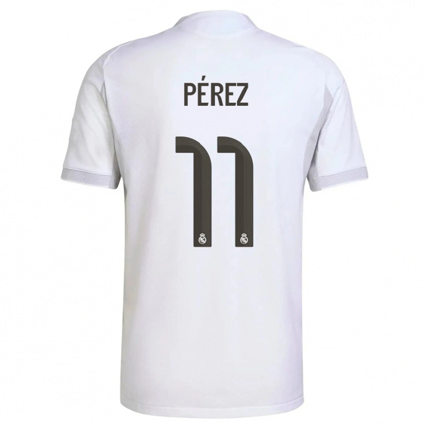 Danxen Women Adrián Pérez #11 White Yellow Home Jersey 2025/26 T-Shirt