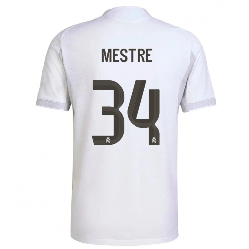 Danxen Women Sergio Mestre #34 White Yellow Home Jersey 2025/26 T-Shirt