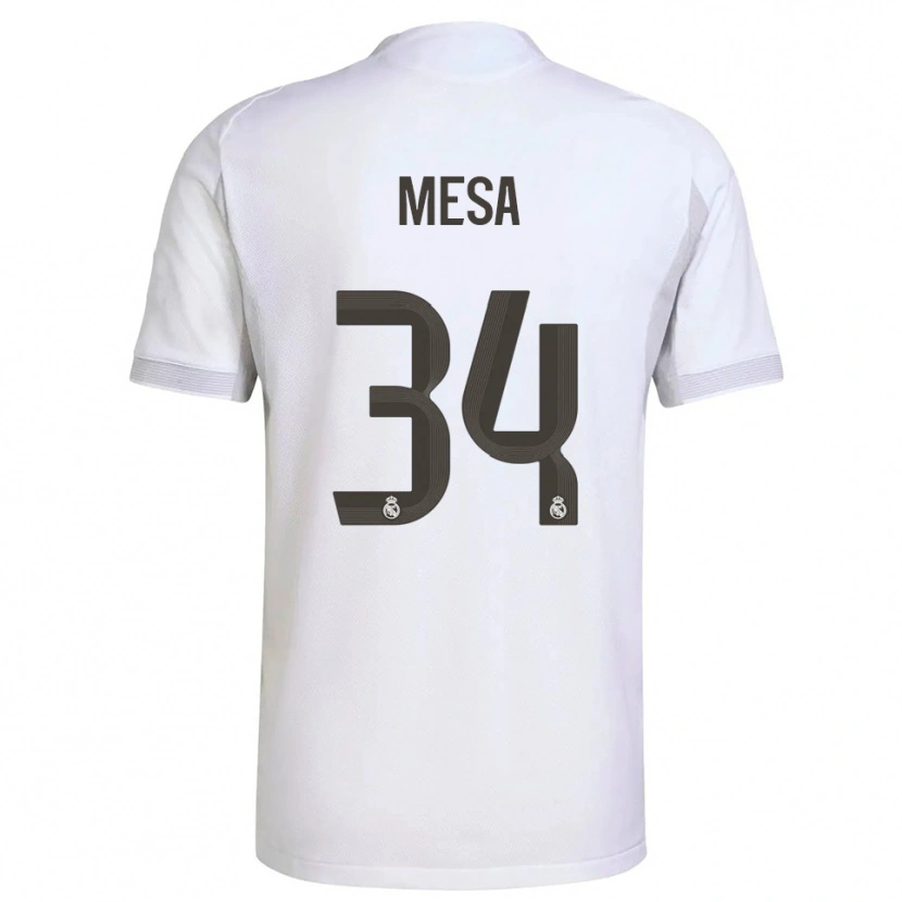 Danxen Women Óscar Mesa #34 White Yellow Home Jersey 2025/26 T-Shirt