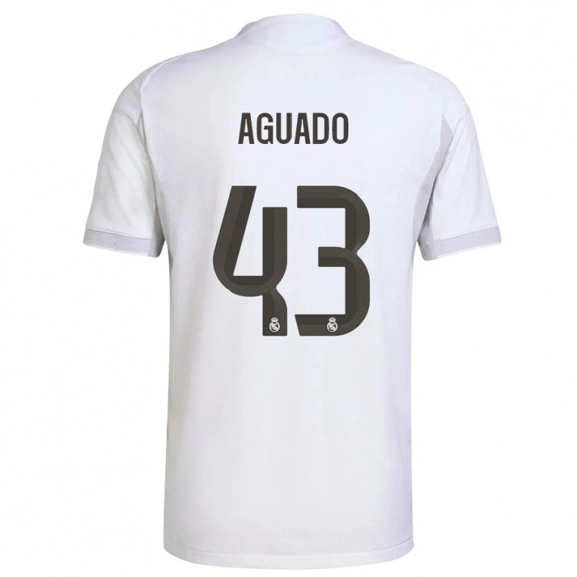 Danxen Women Diego Aguado #43 White Yellow Home Jersey 2025/26 T-Shirt