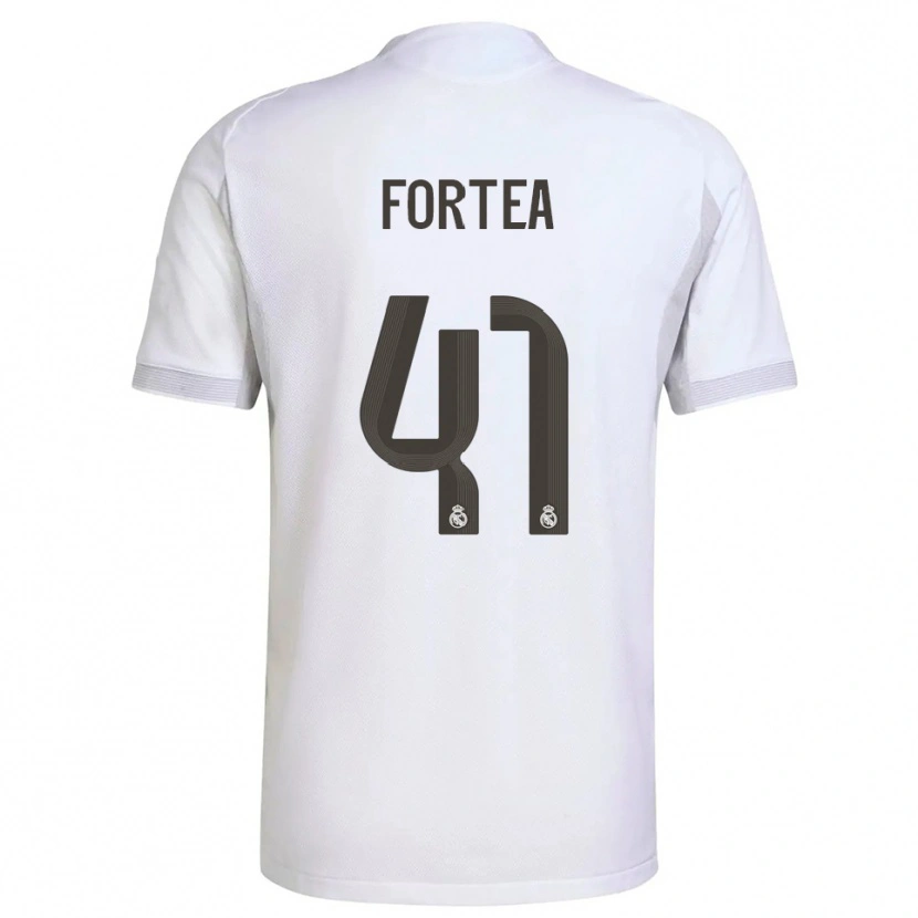Danxen Women Jesús Fortea #41 White Yellow Home Jersey 2025/26 T-Shirt