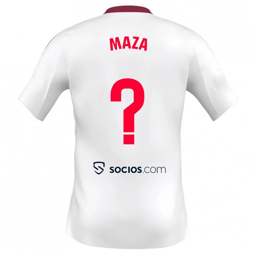 Danxen Women Manuel Maza #0 White Red Home Jersey 2025/26 T-Shirt