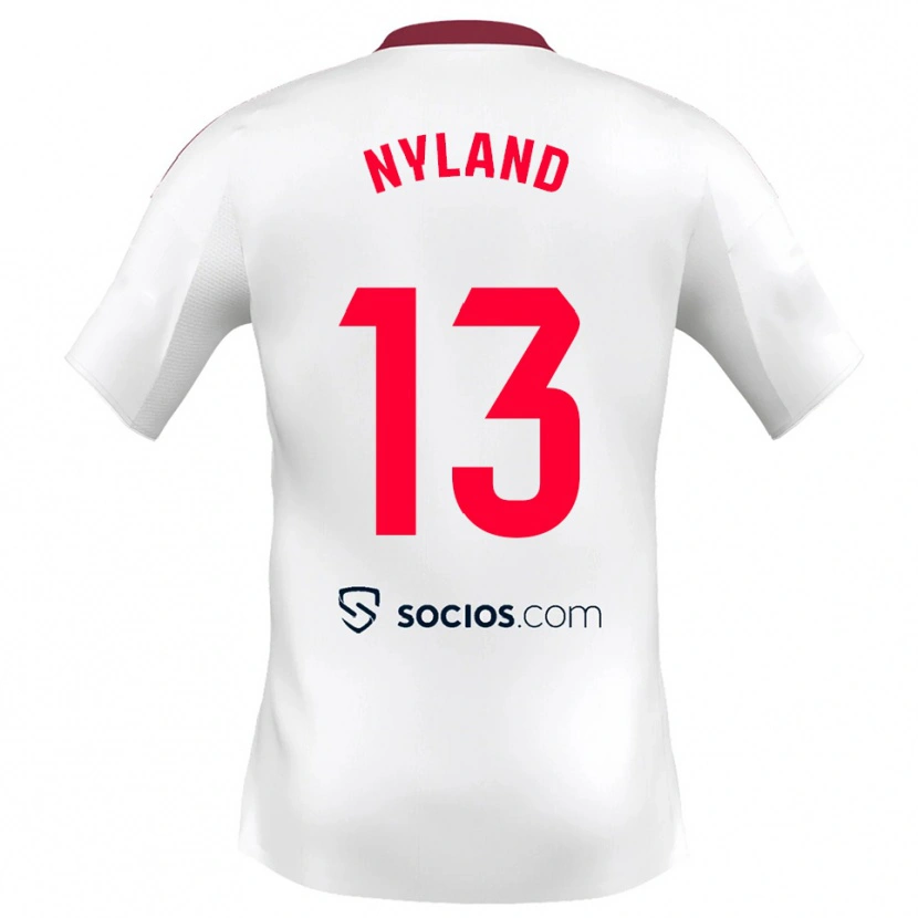 Danxen Women Ørjan Nyland #13 White Red Home Jersey 2025/26 T-Shirt