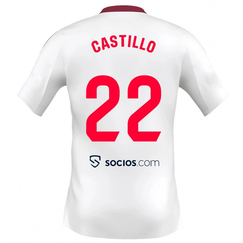 Danxen Women José Castillo #22 White Red Home Jersey 2025/26 T-Shirt