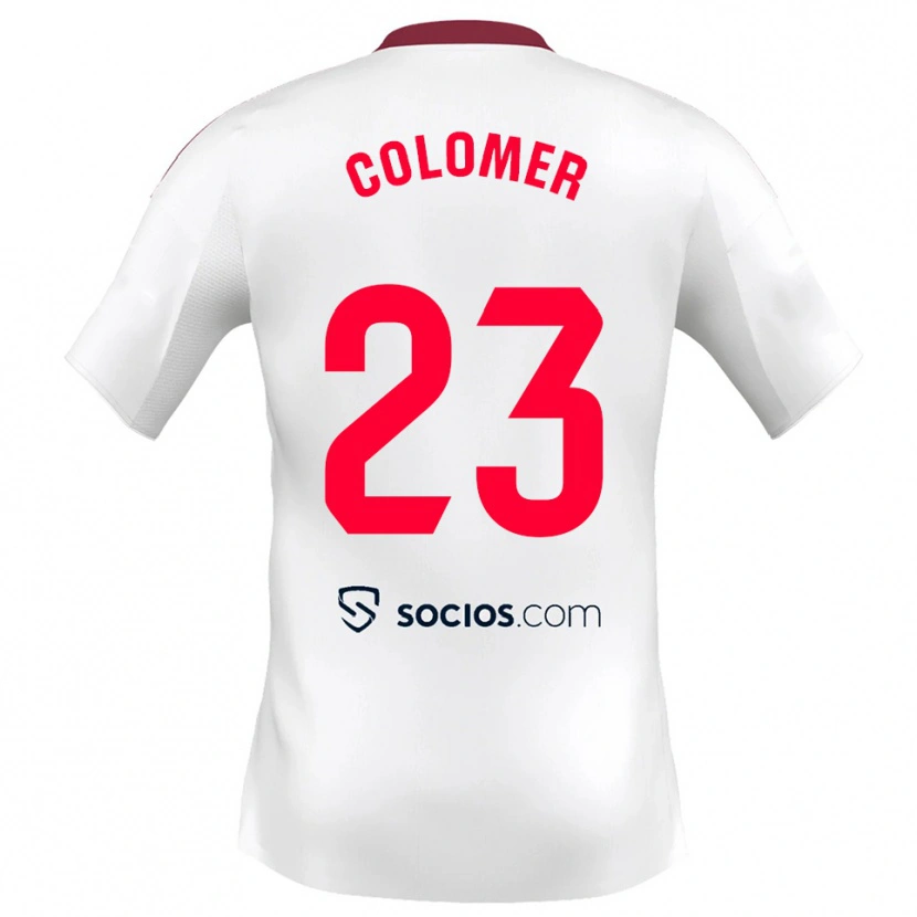 Danxen Women Carlos Colomer #23 White Red Home Jersey 2025/26 T-Shirt