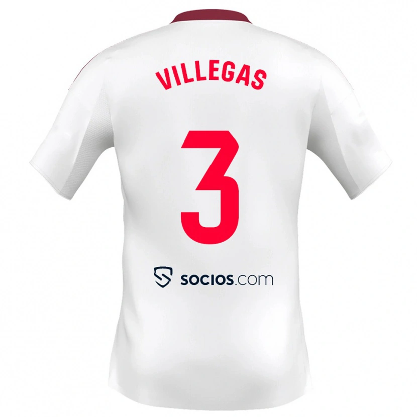 Danxen Women Juancho Villegas #3 White Red Home Jersey 2025/26 T-Shirt