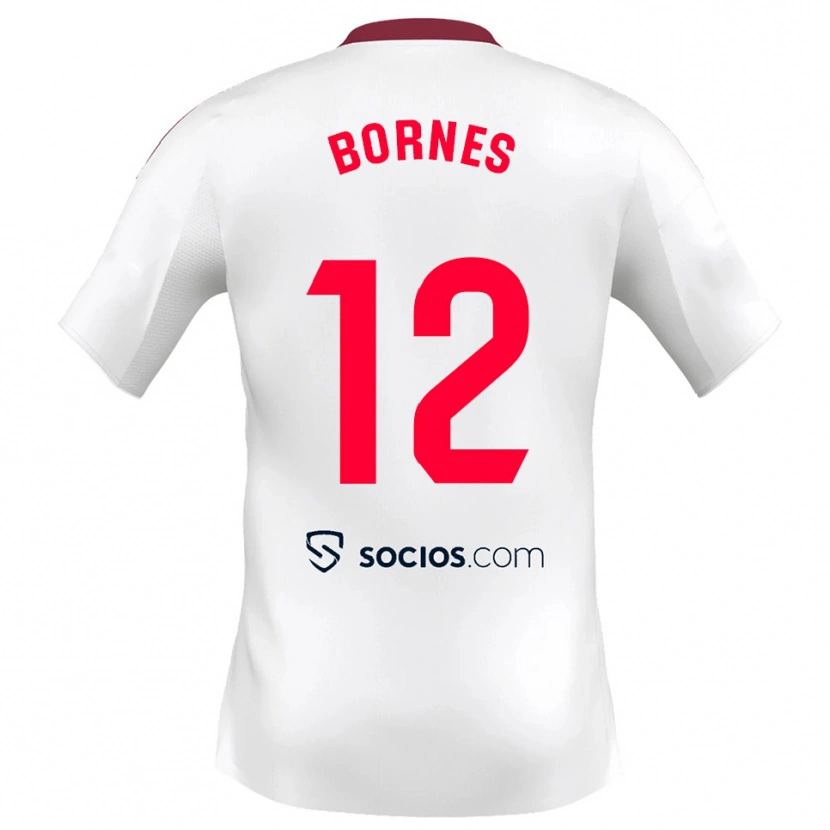 Danxen Women Pedro Bornes #12 White Red Home Jersey 2025/26 T-Shirt