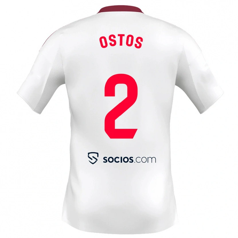 Danxen Women Fran Ostos #2 White Red Home Jersey 2025/26 T-Shirt
