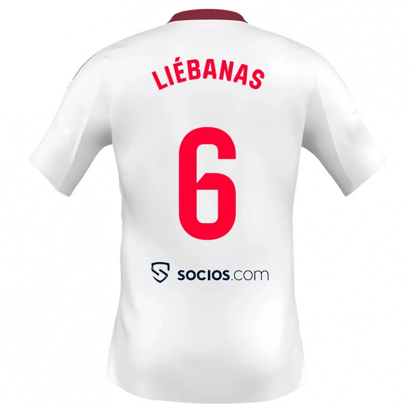 Danxen Women José Manuel Liébanas #6 White Red Home Jersey 2025/26 T-Shirt