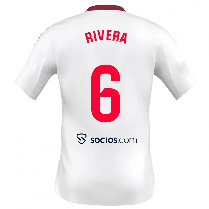 Danxen Women Pablo Rivera #6 White Red Home Jersey 2025/26 T-Shirt