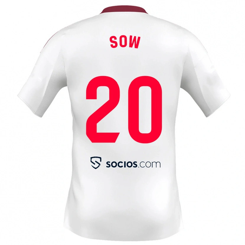 Danxen Women Djibril Sow #20 White Red Home Jersey 2025/26 T-Shirt