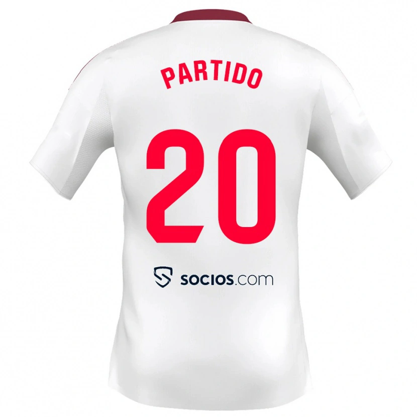 Danxen Women Paula Partido #20 White Red Home Jersey 2025/26 T-Shirt